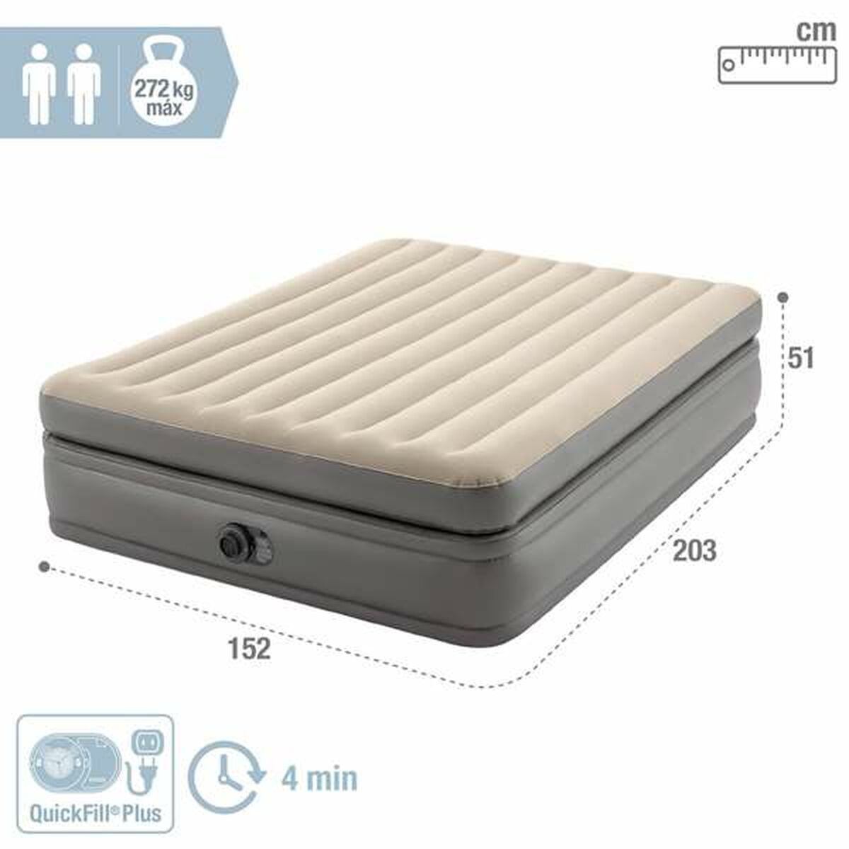 Cama Hinchable Intex Queen Comfort Elevated 152 x 51 x 203 cm